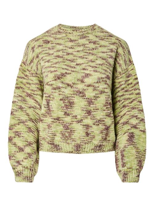 PIECES Pullover 'PCFilla'  brun / æble / pastelgrøn