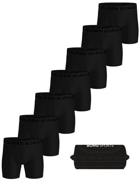 Björn Borg Sports Lightweight Boxers + Wash Bag 7-pack Sort, L