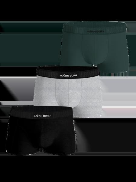 Björn Borg Organic Cotton Stretch Trunks 3-pack Sort, XS