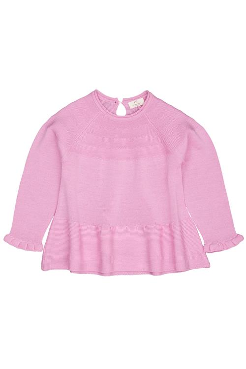 Copenhagen Colors Merino-strikket Bluse Med Flæser Syringa  Syringa 104 cm  Lyserød  104 cm  kvinde