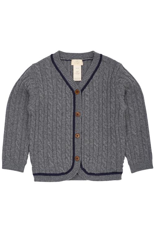 Copenhagen Colors Grandad Cardigan I Lammeuld Dark Grey Navy  Dark Grey Navy 116 cm  Grå  116 cm  mand
