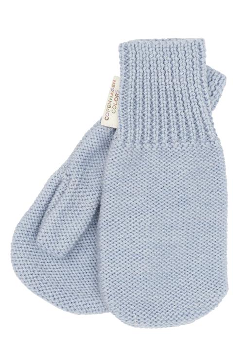 Copenhagen Colors Strikkede Vanter I Merinould Dusty Blue  Dusty Blue 122/128 cm Wool Blå  122/128 cm  unisex