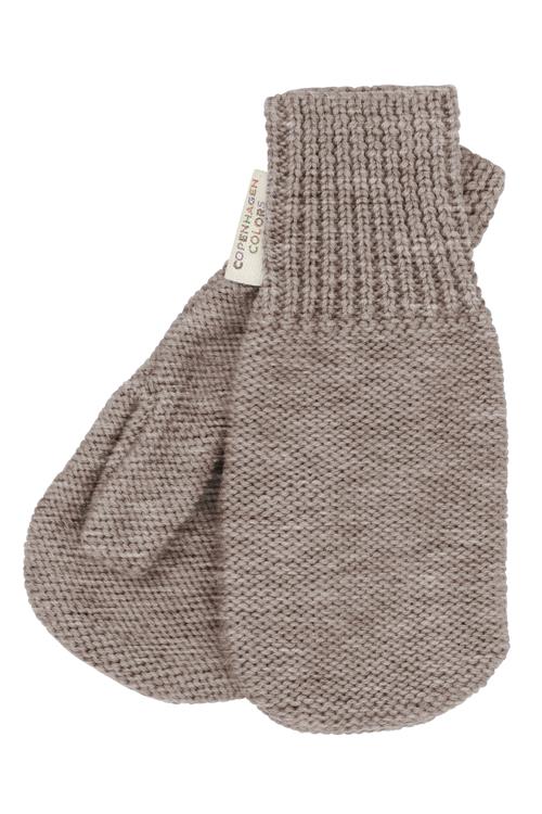 Copenhagen Colors Strikkede Vanter I Merinould Natural Melange  Natural Melange 104/116 cm Wool Brun  104/116 cm  unisex