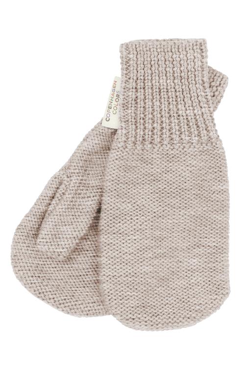Copenhagen Colors Strikkede Vanter I Merinould Pale Cream Melange  Pale Cream Melange 80/86 cm Wool Creme  80/86 cm  unisex