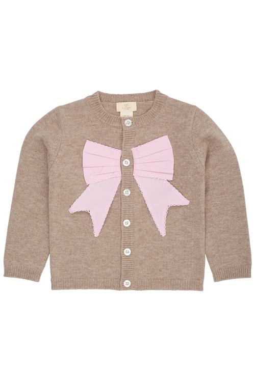 Copenhagen Colors Poplin Bow Cashmere Cardigan Sand Lavender  Sand Lavender 128 cm  Brun  128 cm  kvinde