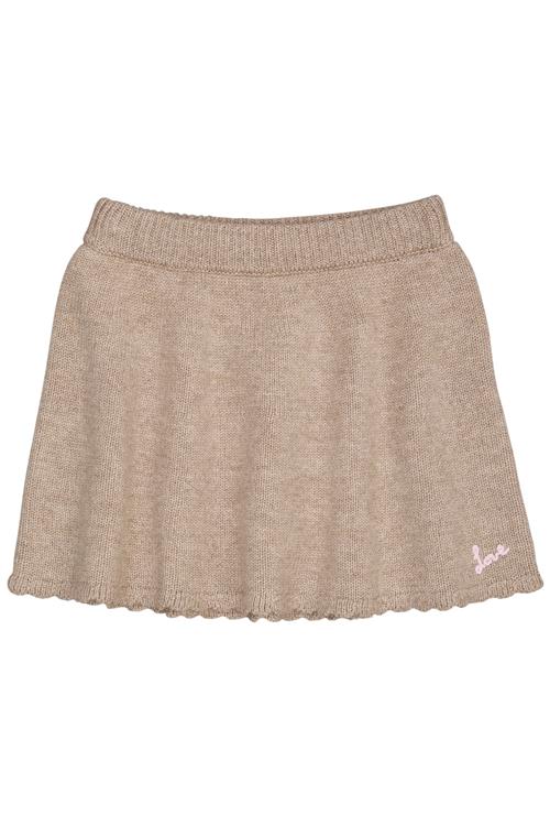 Copenhagen Colors Kashmir-nederdel Med Broderi Sand Melange  Sand Melange 104 cm  Brun  104 cm  kvinde