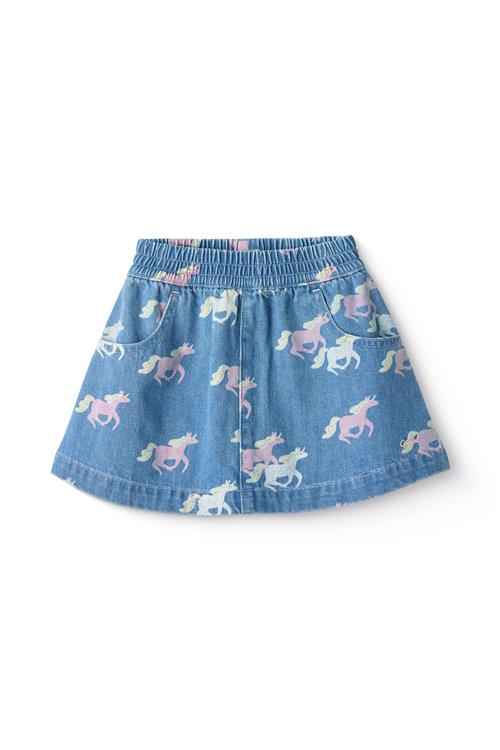 Copenhagen Colors GOTS Denim Nederdel Indigo Blue Washed With Unicorn  Indigo Blue Washed With Unicorn 92 cm  Blå  92 cm  kvinde