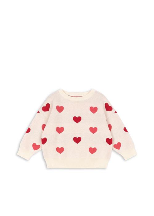 Konges Sløjd GOTS Lapis Strikket Sweater Coeur Coloré Duo Pink  Coeur Coloré Duo Pink 4 Y  Hvid  4 år  kvinde