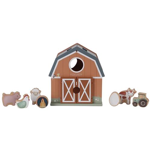 Little Dutch Little Farm FSC Stuehus Med Form Sorterer Brown-One Size  Brun  One Size  unisex