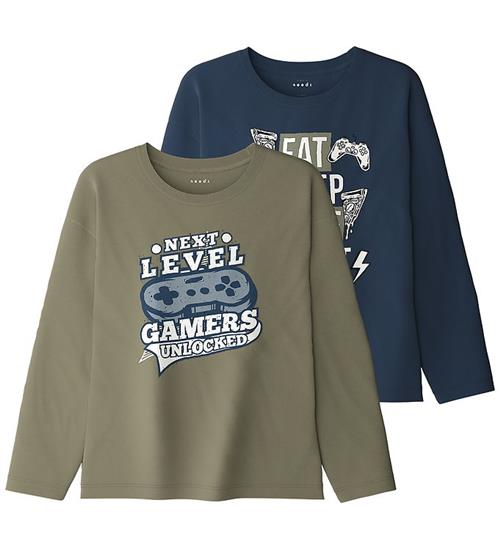 Name It Bluser - NkmVictor - 2-pak - Mermaid/Insignia Blue/ Eat