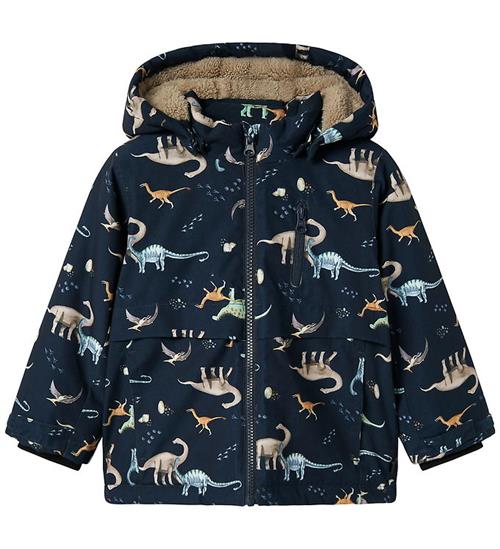 Name It Vinterjakke - NmmSnow05 - Dark Sapphire m. Dinoer