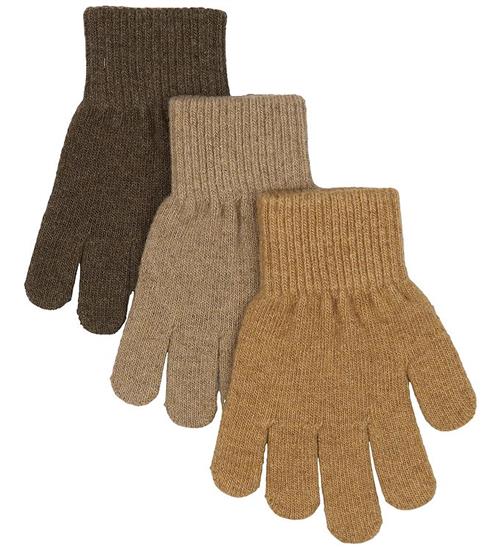 Mikk-Line Handsker - Uld/Polyamid - 3-pak - Chocolate Chip-Melan