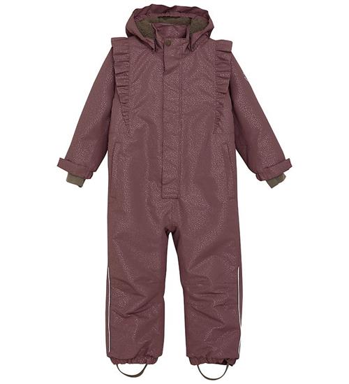 En Fant Flyverdragt - Rosa Taupe m. Guldprikker/Flæser