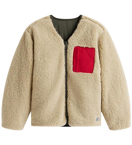 Tommy Hilfiger Fleecejakke - Vendbar - Pewter Green/Beige