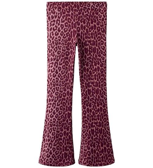 Name It Bukser - NkfNuni - Grape Shake m. Leopardprint