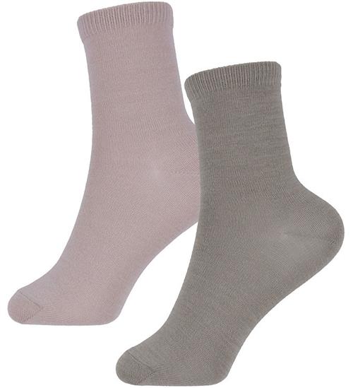 Name It Strømper - 2-pak - Uld/Bomuld - NkfWak - Shadow Gray