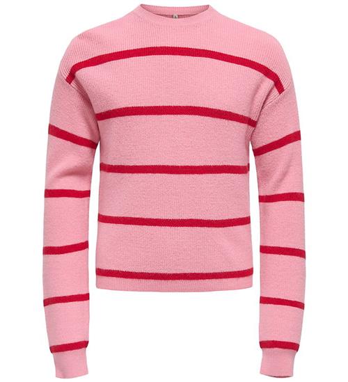Kids Only Bluse - Strik - Noos - KogFranca - Sea Pink/Small Stri