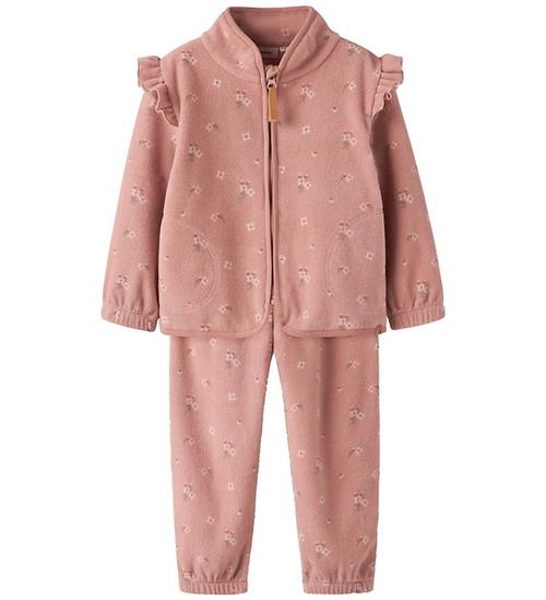 Lil' Atelier Fleecesæt - NmfLaspektra - Misty Rose m. Blomster