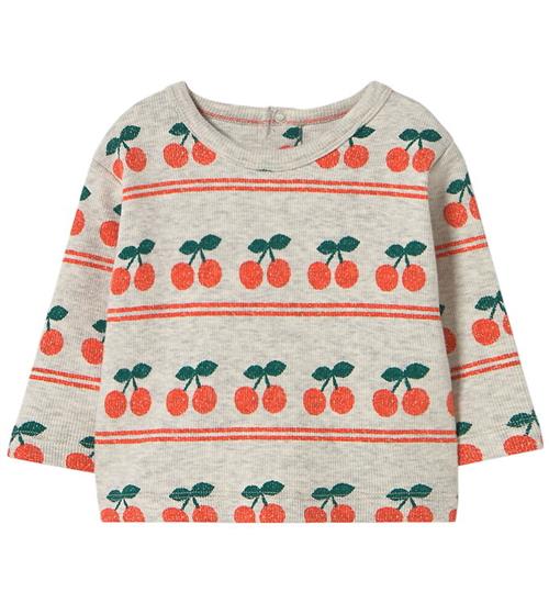 Se Tiny Cottons Bluse - Rib - Cherry - Light Cream Heather hos KidsWorld