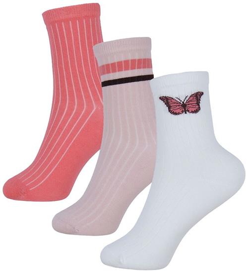 Name It Strømper - 3-pak - NkfLuna - Bright White/Rapture Rose
