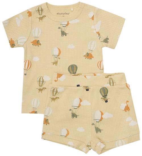 Minymo Shortssæt - Shorts/T-shirt - Rib - Parsnip