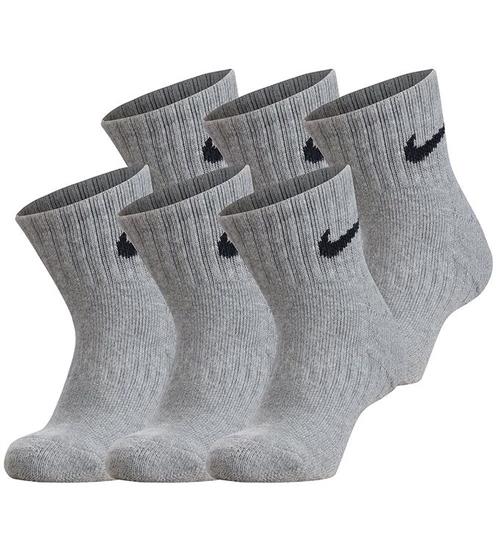 Se Nike Strømper - Performance Basic - 6-Pak - Dark Grey Heather hos KidsWorld