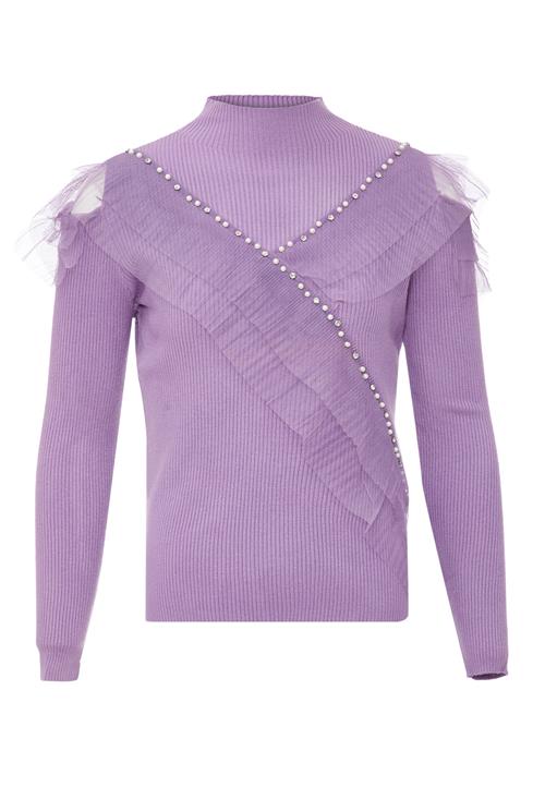 bling bling by leo Pullover  lavendel / hvid