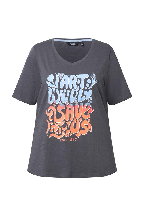 Ulla Popken Shirts  lyseblå / grafit / lyseorange