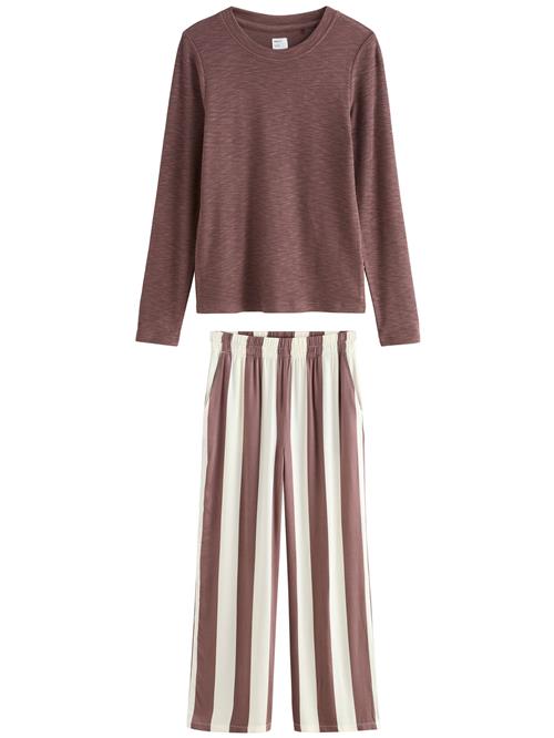 Next Pyjamas  brun / hvid
