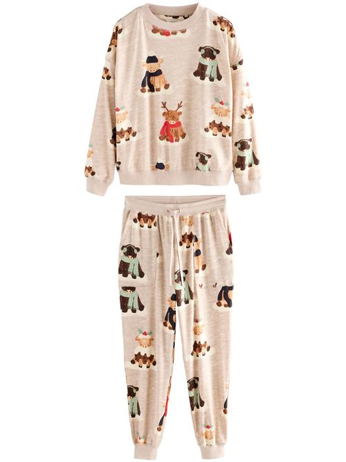 Next Pyjamas 'Christmas'  beige / brun / mint / blodrød