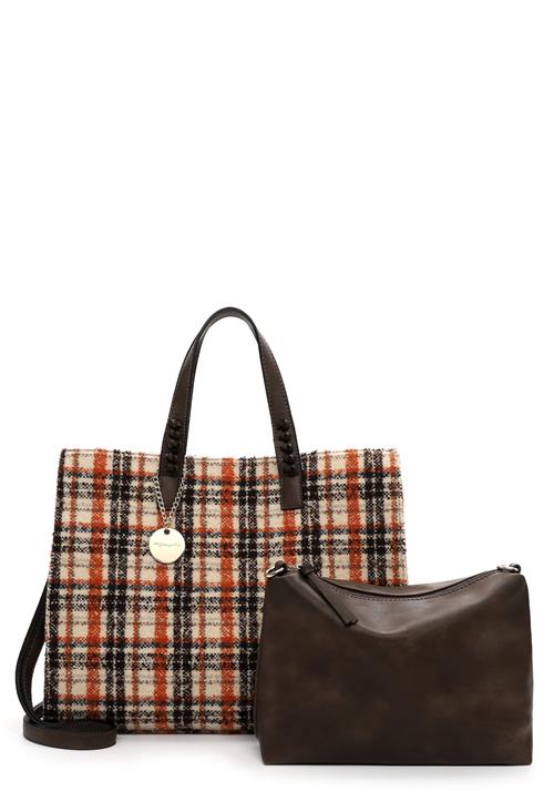 Tamaris Shopper 'Gwenda'  beige / mørkebrun / orange