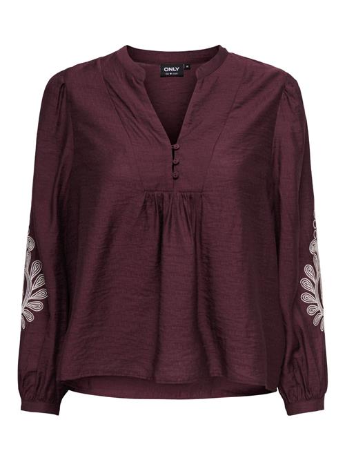 ONLY Bluse 'ONLKana'  kirsebærsrød / hvid