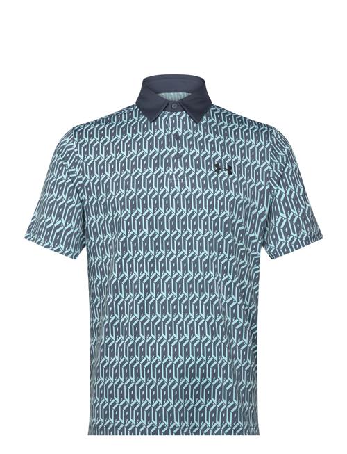Se Ua Playoff 3.0 Printed Polo Under Armour Blue ved Booztlet