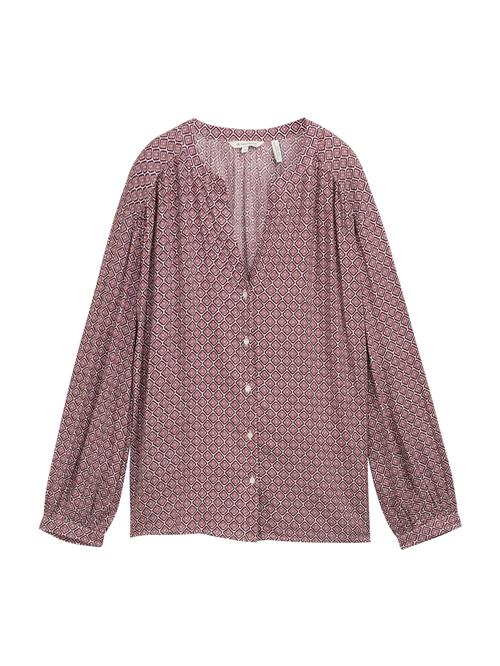TOM TAILOR Bluse  lyseblå / burgunder / vinrød / offwhite