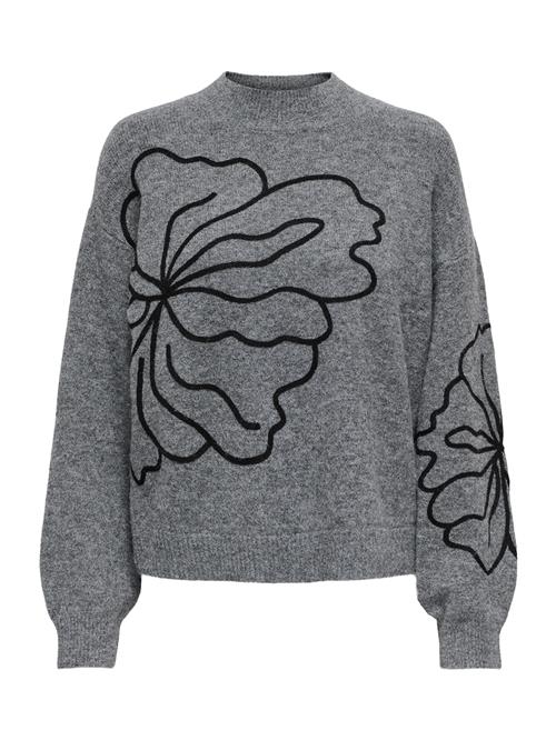 JDY Pullover 'JDYJELLA'  mørkegrå / sort