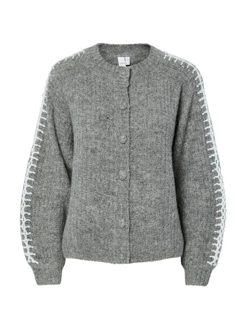 YAS Cardigan 'YASOLLY'  grå-meleret / hvid