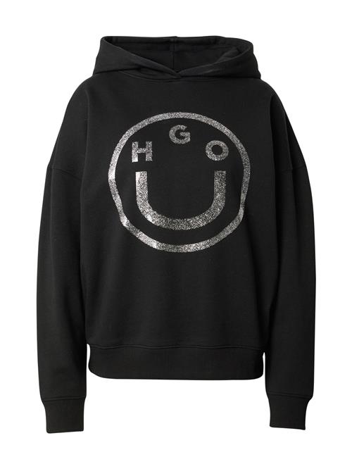 HUGO Sweatshirt 'Dolasa'  sølvgrå / sort