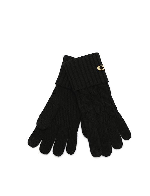 Se Cable Knit Glove Coach Accessories Black ved Booztlet