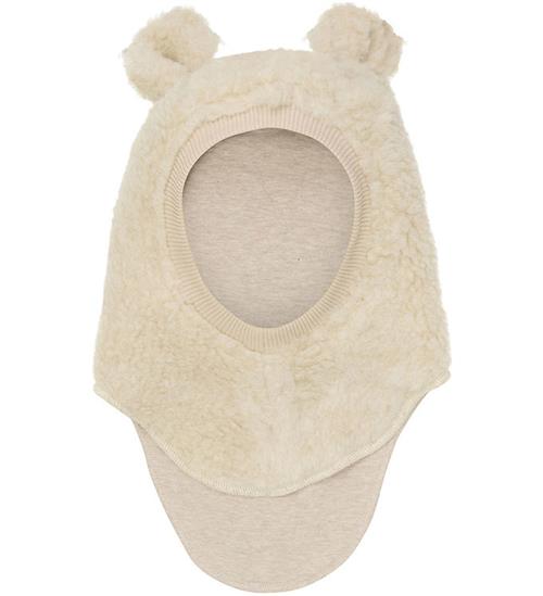 Huttelihut Elefanthue - Uld - Teddy - 2-lags - Cement m. Ører