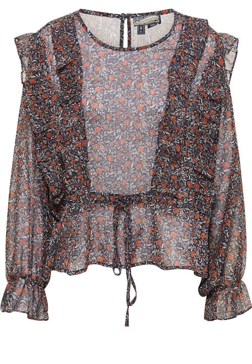 DreiMaster Vintage Bluse  beige / koboltblåt / rustbrun