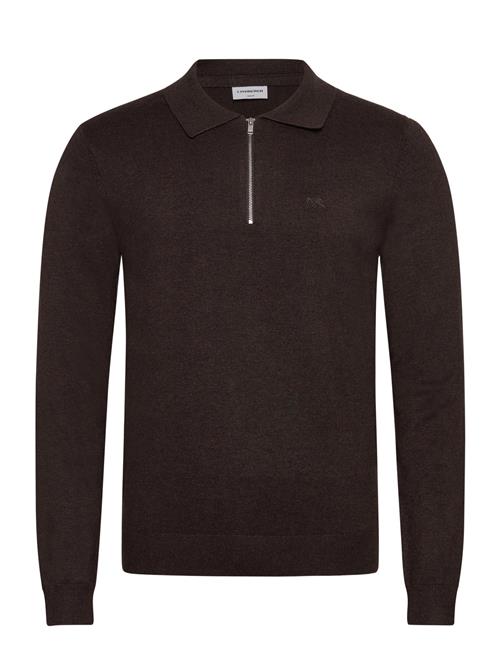 Ecovero L/S Zip Polo Lindbergh Brown