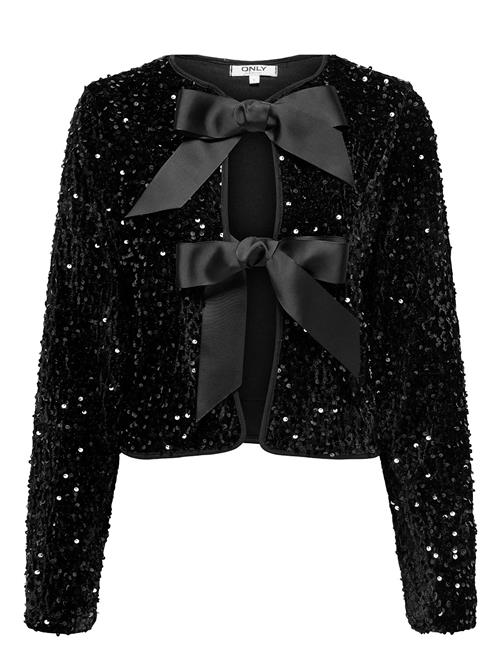 Onlanika Sequins Ls Bow Top Wvn ONLY Black