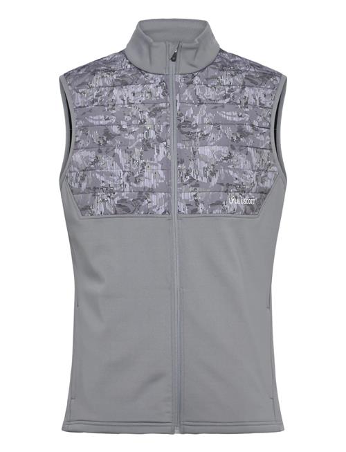 Golf Printed Windjammer Full Zip Vest Lyle & Scott Sport Grey