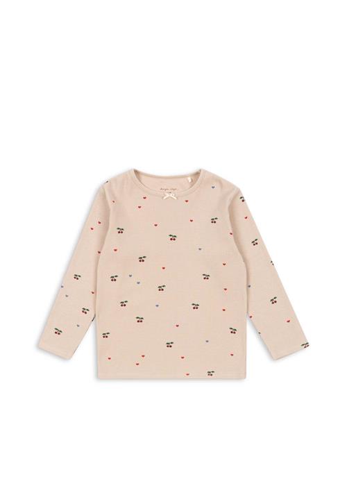 Konges Sløjd GOTS Ella T-shirt Med Lange Ærmer Cherry Coeur Blush  Cherry Coeur Blush 12 months  Rød  12 måneder  kvinde