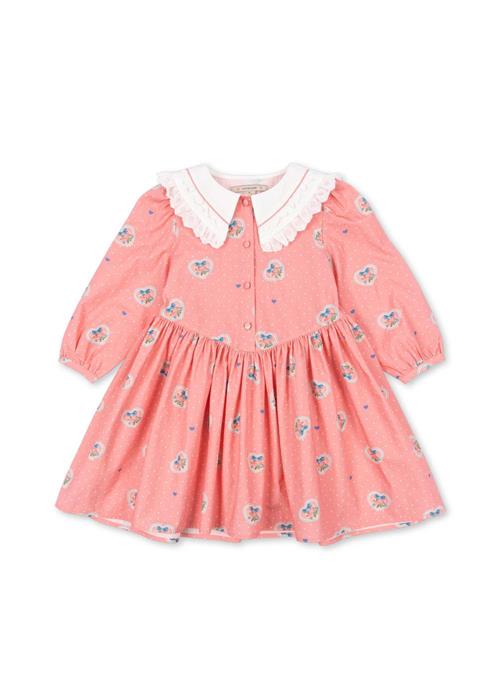 Konges Sløjd GOTS Coeur Kjole Med Krave Cher Coeur Rose  Cher Coeur Rose 4 Y  Lyserød  4 år  kvinde