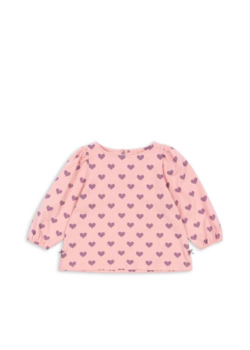 Konges Sløjd GOTS Drey T-shirt Med Lange Ærmer Hortensia Coeur  Hortensia Coeur 12 months  Lyserød  12 måneder  kvinde