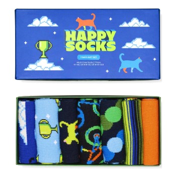 Happy socks Strømper 7P Seven Days Socks Gift Set Blå bomuld Str 41/46