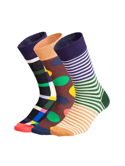 DillySocks Sokker 'Geo Trio'  grøn / lilla / lyseorange