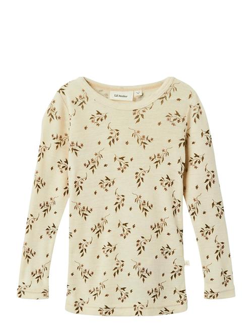 Nmfnimo Ls Slim Wo/Mo Top Aop Lil Lil'Atelier Beige