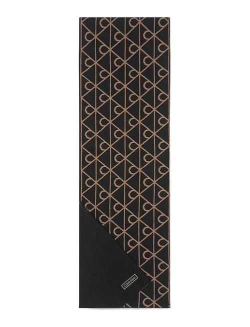 Emblem Reversible Wool Hw Scarf Calvin Klein Black